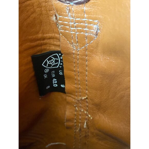 Ariat Heritage Roper Western Boots Men’s US 9 Brown Leather Pull-On - Picture 11 of 11